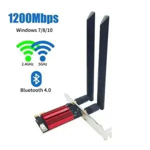 와이파이 무선 어댑터 네트워크 카드 AC200 듀얼 밴드 24G 5 PCIE 블루투스 40 데스크탑 노트북용 윈도우 7