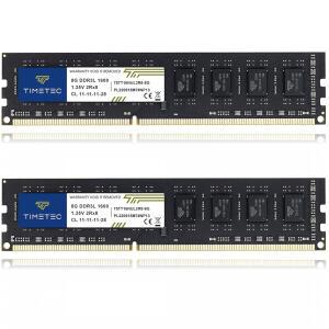 타임텍 16GB KIT(2X8GB) DDR3L / DDR3 1600MHZ (DDR3L-1600) PC3L-12800 PC3-12800 비-ECC 버퍼링 1.35V 1.5V CL11 2RX8 듀얼 랭크 240핀 UDIMM 데스크탑 PC 컴퓨터 메모리 RAM(SDRAM) 모듈 업그레이드