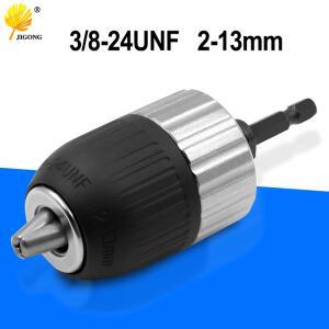 2-13mm 3  8-24UNF 클램핑 범위 드라이버 도구 액세서리 열쇠가 없는 어댑터 임팩트 육각 섕크 드릴 척