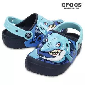 키즈슬리퍼 샌들 PQK 204133-92G CROCSFUNLAB LIGHTS SHRKNVY