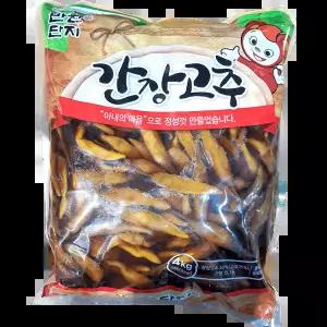 간장고추 (반찬단지 냉장 4K) X3 고추장아찌 한식집 안주용 정식반찬용 명절용 업소용포장