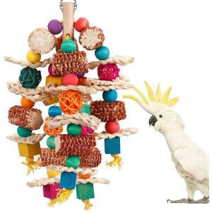 러브요코 앵무새 장난감 천연 옥수수 콥 새 씹는 장난감 중소형 마코, 아프리카 그레이, 코카투오스, 아마존 앵무새, 앵무새, 코카티엘, 선 코뉴어, 러브버드 나무 블록 포함