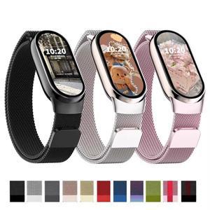 호환용 샤오미 Xiaomi mi Band 10 NFC 스마트 시계 스트랩 교체 용 밀라노 루프 miband10 스포츠용 correa