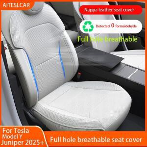 Tesla Model Y Juniper 2025 용 카시트 매트 통기성 올 시즌 뒷좌석 패드 보호대 커버 Nappaleather Cushio