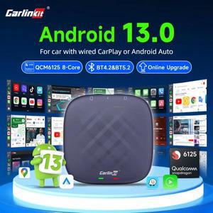 CarlinKit 안드로이드 자동차 무선 카플레이 AI TV 박스, 넷플릭스 유튜브 플레이 스토어용, 안드로이드 13