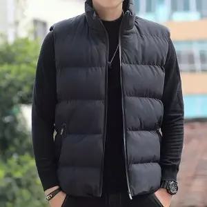 겨울 레이어드 무지 하이넥 조끼 베스트 패딩 남자