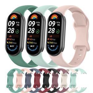 Xiaomi Mi Band 8 9 밴드 용 실리콘 스트랩 Watch NFC 스포츠 팔찌 Smartwatch Correa 액세서리