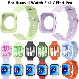Huawei Watch Fit 4 Pro 용 케이스 및 스트랩 Smartwatch 팔찌 실리콘 시계 밴드 프레임 손목 벨트 액세서