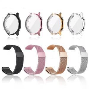 Amazfit Active 2 밴드용 금속 스트랩 케이스 TPU 화면 보호기 시계 마그네틱 루프 팔찌
