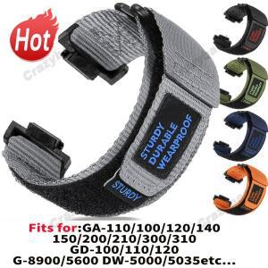 호환용 카시오 GA-110 800 GA-2100 GD100 120 G8900 5600 GW-M5610 6900용 16mm 시계줄, 부드러운 나일론
