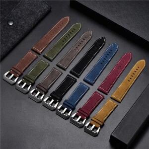 빈티지 매트 호환용 가죽 시계 밴드 18mm 20mm 22mm 24mm 패션 팔찌  교체 남자 시계 스트랩