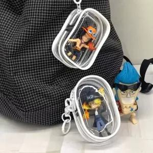 화이트 파우치 솜인형 PVC 사각 투명
