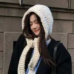 디어에이치 울 니트 바라클라바 오버핏 후드 넥워머 귀달이