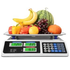 88파운드/40kg 가격 계산 척도 스테인리스 대형 플랫폼을 사용한 디지털 농산물 시장 소매점 미트샵 델리를