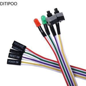 슬림 ATX PC 컴퓨터 마더보드 전원 케이블  LED 조명 포함  리셋 스위치  푸시 버튼 68cm