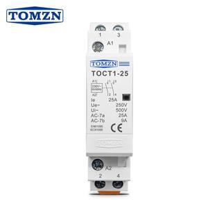 TOMZN TOCT1 2P 16A 20A 25A 220V/230V 50/60Hz DIN 레일 가정용 AC 모듈형 접촉기 2NO OR 1NO 1NC