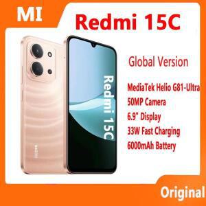 레드미 15C 글로벌 버전 샤오미 스마트폰 6.9인치 도트 드롭 디스플레이 미디어텍 헬리오 G81-울트라 120Hz