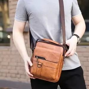 정장 고급 남성 크로스백 미니 보조 숄더백 카멜 가방 직장인가방 30대남자가방