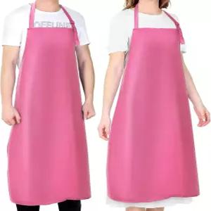 2팩 방수 고무 비닐 앞치마 40인치 셰프 남성용 헤비 듀티 화학 작업 주방용 조절 가능한 턱받이 연장 그릴