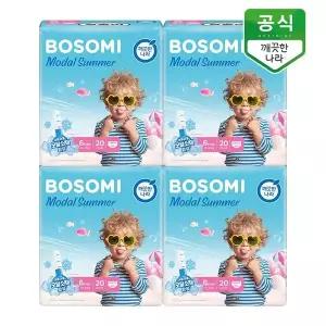 [보솜이] 모달썸머 팬티 기저귀 6단계(15-21kg) 점보형 20개입 x 4팩..[36005092]