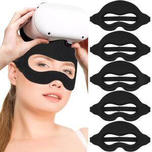 메타 퀘스트 3S VR 헤드셋 3용 스웨트 마스크 폼 밴드 통기성 오큘러스 2 프로 운동 초자연적인 얼굴 드라이 쿨 가드 커버 땀 흡수 마스크(블랙)