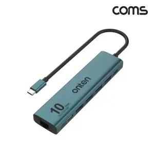 TBZ Coms C타입 멀티허브 5포트 Type C USB 3.2 Gen2 10Gbps RJ45 이더넷 랜카드