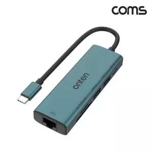 TBZ Coms C타입 USB 멀티허브 컨버터 Type C USB3.0 카드리더 SD TF 이더넷 PD