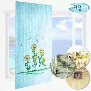 해바라기자동문발/블루/중 가벼운문발 예쁜그림문발 문가리개 창문가리개 (W6D3166)