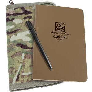 RITE IN THE RAIN 내후 전술 필드 키트: 멀티캠 CORDURA 패브릭 커버 4.625인치 X 7.25인치 탄 노트 펜(NO. 980M-KIT)