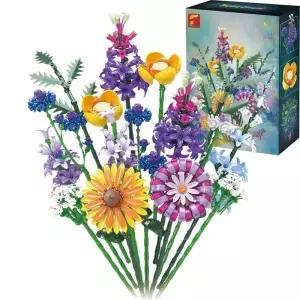 83PCS 꽃다발 블록 보존된 꽃꽂이 모델 브릭 홈 장식 DIY 휴일 선물