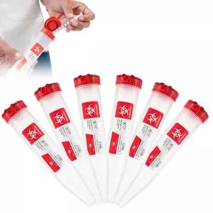 샤프셔틀 바늘 주사기용 일회용 여행용 용기 뚜껑이 있는 휴대용 소형 펑크 방지 이동식 폐기 6팩
