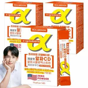 리얼메디 제로핏 알파 CD 알파시클로덱스트린 총3박스 제로파우더 난소화성말토덱스트린 시디 씨디 사이클로덱스트린 분말