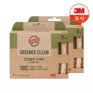 3M 그리너 클린 천연펄프 수세미 8입)_스크래치방지 2개