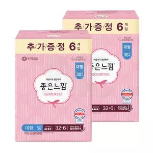 좋은느낌 오리지널 울트라슬림 대형, 32+6개입, 2개