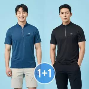 1+  1 남성 슈퍼 쿨 스판 반팔 등산 티 작업복 상의 티셔츠 기능성 집업 322
