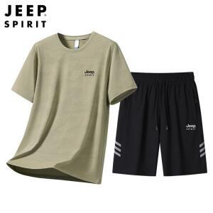 JEEP 남성 반팔티+반바지 여름 운동복 트레이닝 세트