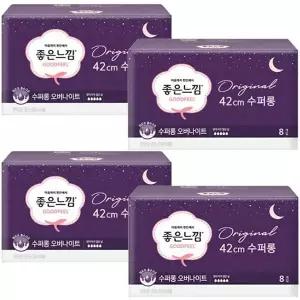 좋은느낌 오리지날 오버나이트 수퍼롱 8개입 x4팩