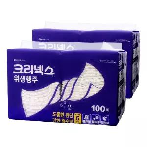 크리넥스 위생행주 키친타올 100매 2팩 (200매)