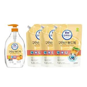참그린 트루워시 구연산 오렌지 용기 1kg, 1개 + 리필,1.2kg,3개