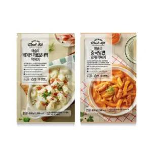애슐리 베이컨 까르보나라 떡볶이 + 애슐리 중국당면 로제떡볶이(4인분,간식용)