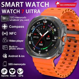 2025 신형 DT 워치 7 울트라 스마트 남성용 32GB 메모리 비디오 GPS NFC 47mm AMOLED 피트니스 스포츠 트래커 헬스 스마트워치 여성용