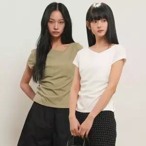 WOMAN 드레이프 셔링 저지 티셔츠 [3COL] / GF2LTS527