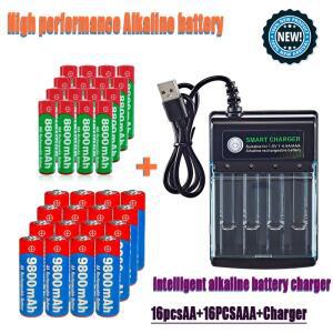 세라구 고성능 충전식 배터리 1.5V AA9800Mah + AAA 스마트 충전기 컴퓨터 시계 RadioVideo 게임 전자 장난