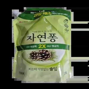 엘지생활건강 자연퐁 찌든때 걱정없는 솔잎 주방세제 리필 1.18L 4개