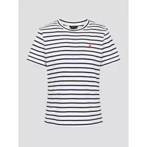빈폴 BEANPOLE LADIES 코튼 스트라이프 반소매 티셔츠 - 아이보리 145244