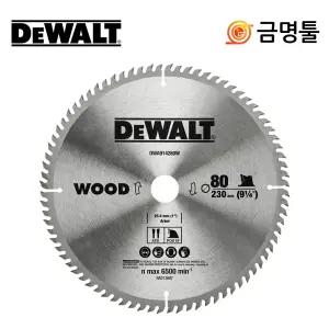 디월트 DWA10280W 씬 커프 목공용 팁쏘 250mm 80날 2.2T 원형톱날 각도기용 톱날