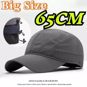 빅 사이즈 XL 65CM 가볍고 얇은 속건 야구 모자 남성용 솔리드 빈티지 유니 스포츠 조절 가능한 트러커 캡