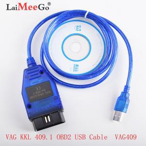 OBD 케이블VAG-COM 409.1 Vag Com 409Com vag 409 kkl OBD2 USB 진단 케이블 스캐너 스캔 도구 인터페이스