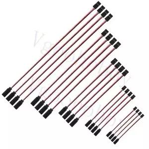 20Pcs JR 남성-여성 3 핀 서보 연장 케이블 와이어 커넥터 RC 자동차 헬리콥터 보트 수신기 비행 컨트롤러