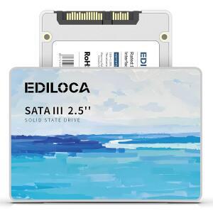 Ediloca 1TB SSD 내장 솔리드 스테이트 드라이브 2.5인치 SATA III 6Gb/s 최대 450MB/s 읽기 속도 3D NAND 플래시 충격 방지 PC / 노트북 데스크톱 NAS Windows Mac Linux(ES580E)와 호환 가능